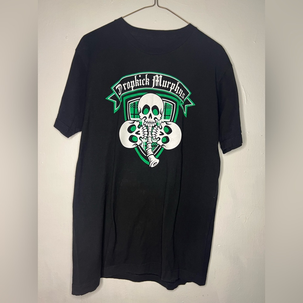Dropkick Murphys Black Graphic T-Shirt large Shirt Skull clover